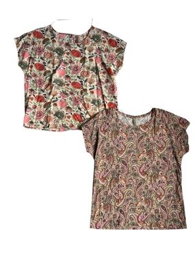 NWOT Soyaconcept Short-Sleeve Mixed Print Top Set, bundle